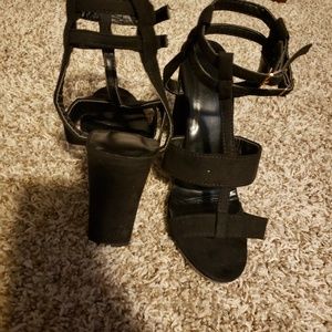 Black heeled sandals